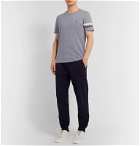 Brunello Cucinelli - Striped Mélange Cotton-Jersey T-Shirt - Gray