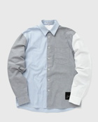 Jw Anderson Classic Fit Patchwork Shirt Blue|Grey - Mens - Longsleeves