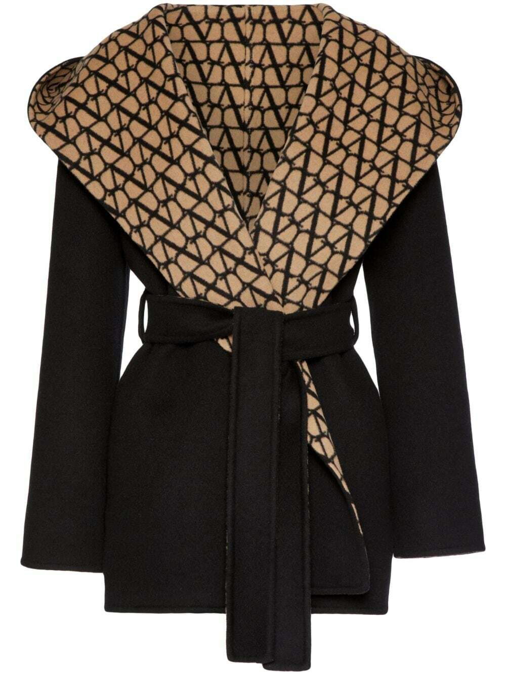 Louis Vuitton Hooded Wrap Cape Coat In Wool And Silk With Fringe