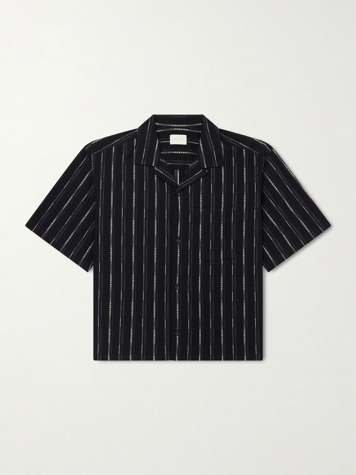 Aimé Leon Dore - Camp-Collar Striped Cotton-Blend Jacquard Shirt - Black