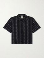 Aimé Leon Dore - Camp-Collar Striped Cotton-Blend Jacquard Shirt - Black