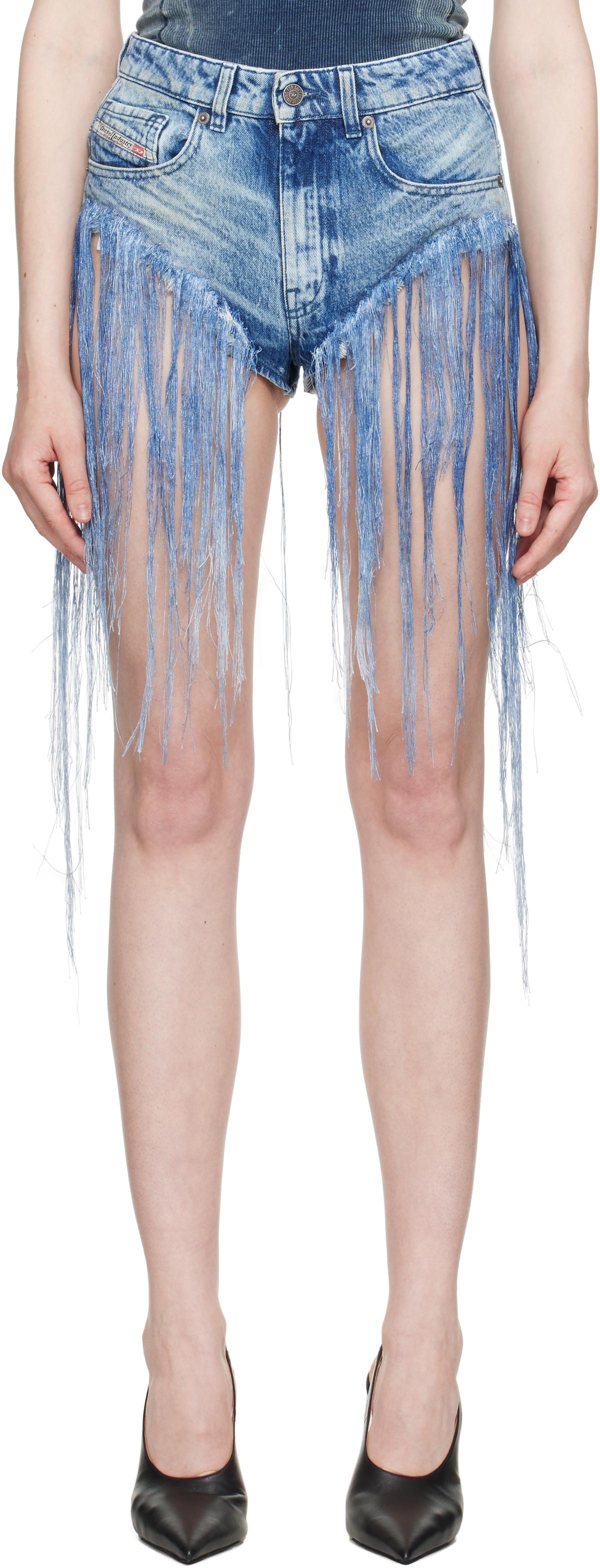 【DIESEL】De-Jizz-Fsg デニムショートパンツ ブルー Blue De-Jizz-Fsg Denim Shorts by Diesel on Sale