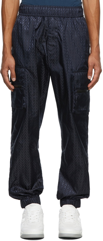 Photo: Valentino Navy Optical Monogram Track Pants