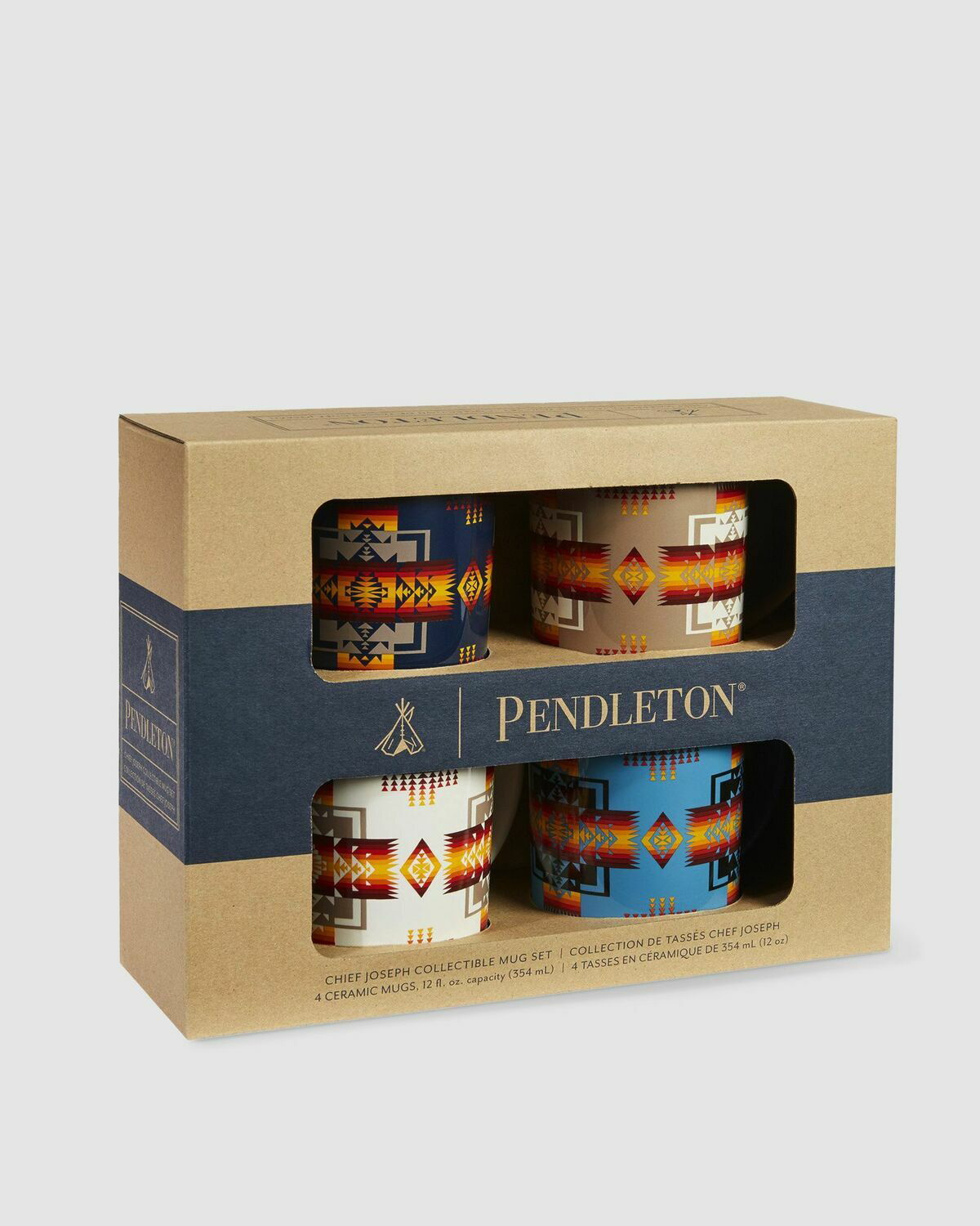 Pendleton 12 Oz Ceramic Mug Set Of 4 Multi Mens Tableware Pendleton