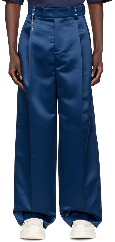 Photo: We11done Navy Polyester Trousers