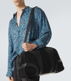 Dries Van Noten Leather-trimmed suede duffel bag