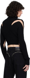 Mugler Black Cropped Turtleneck