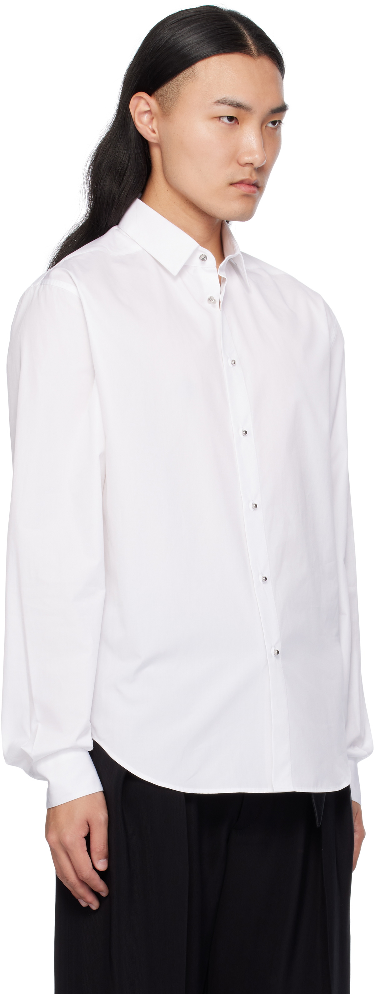 Mugler Off-White Poplin Shirt