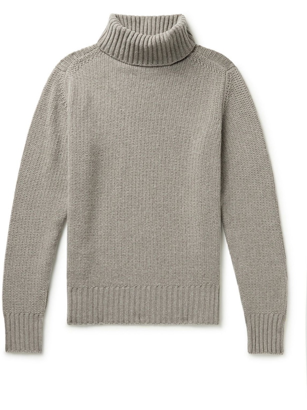 Photo: Stòffa - Ribbed Cashmere Rollneck Sweater - Brown