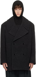 LEMAIRE Gray Maxi Peacoat