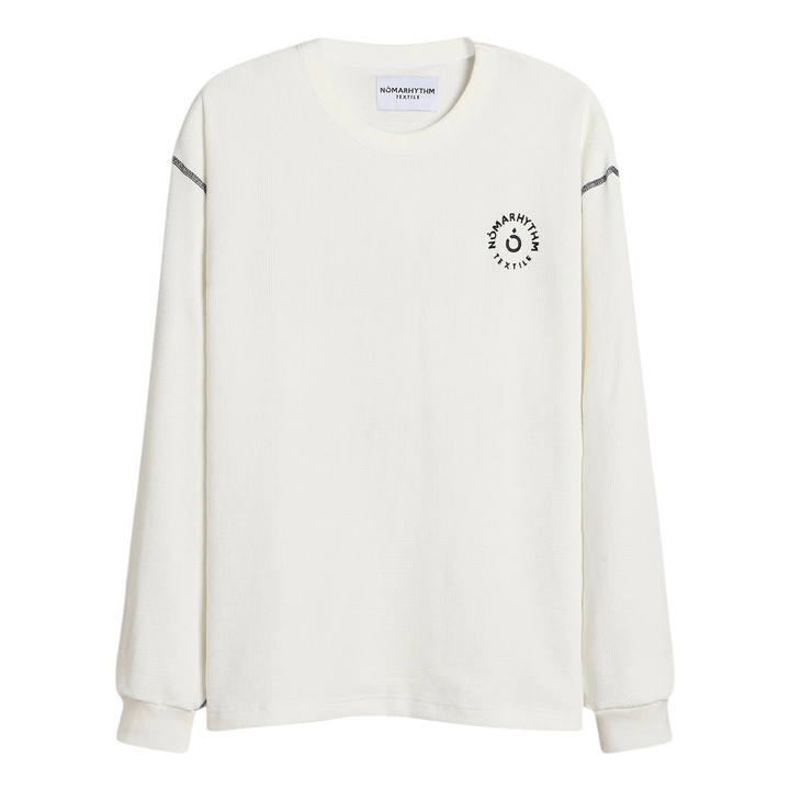 Photo: NOMARHYTHM TEXTILE Men's Waffle Longsleeve T-Shirt in White