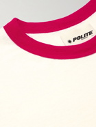 POLITE WORLDWIDE® - Logo-Print Washed Cotton and Hemp-Blend Jersey T-Shirt - White