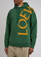 Loewe Logo-print Hooded Cotton Sweatshirt Dark Green