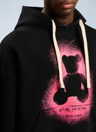 Palm Angels Spray Bear Loose Hooded Sweatshirt