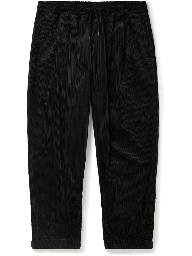 Photo: Neighborhood - Tapered Cotton-Corduroy Drawstring Trousers - Black