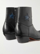 Enfants Riches Déprimés - Thunderhead Appliquéd Leather Western Boots - Black