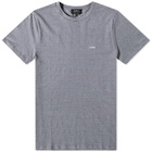 A.P.C. Men's Guillermo Fine Stripe T-Shirt in Dark Navy