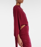 Alex Perry Asymmetric gathered jersey gown