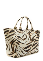 Ganni Printed Xxl Shopper Canvas Tote bag - Cream - One Size
