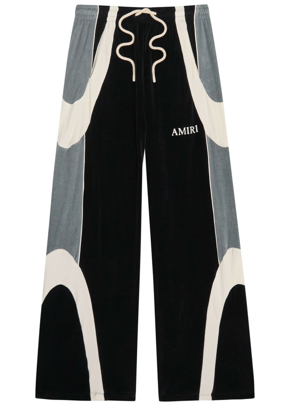 Photo: Amiri Colour-blocked Velour Track Pants Black