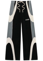 Amiri Colour-blocked Velour Track Pants Black