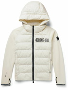 Moncler Grenoble - Logo-Print Quilted Shell and Jersey Hooded Down Jacket - Neutrals
