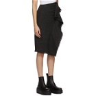 Sacai Black Glencheck Frayed Skirt