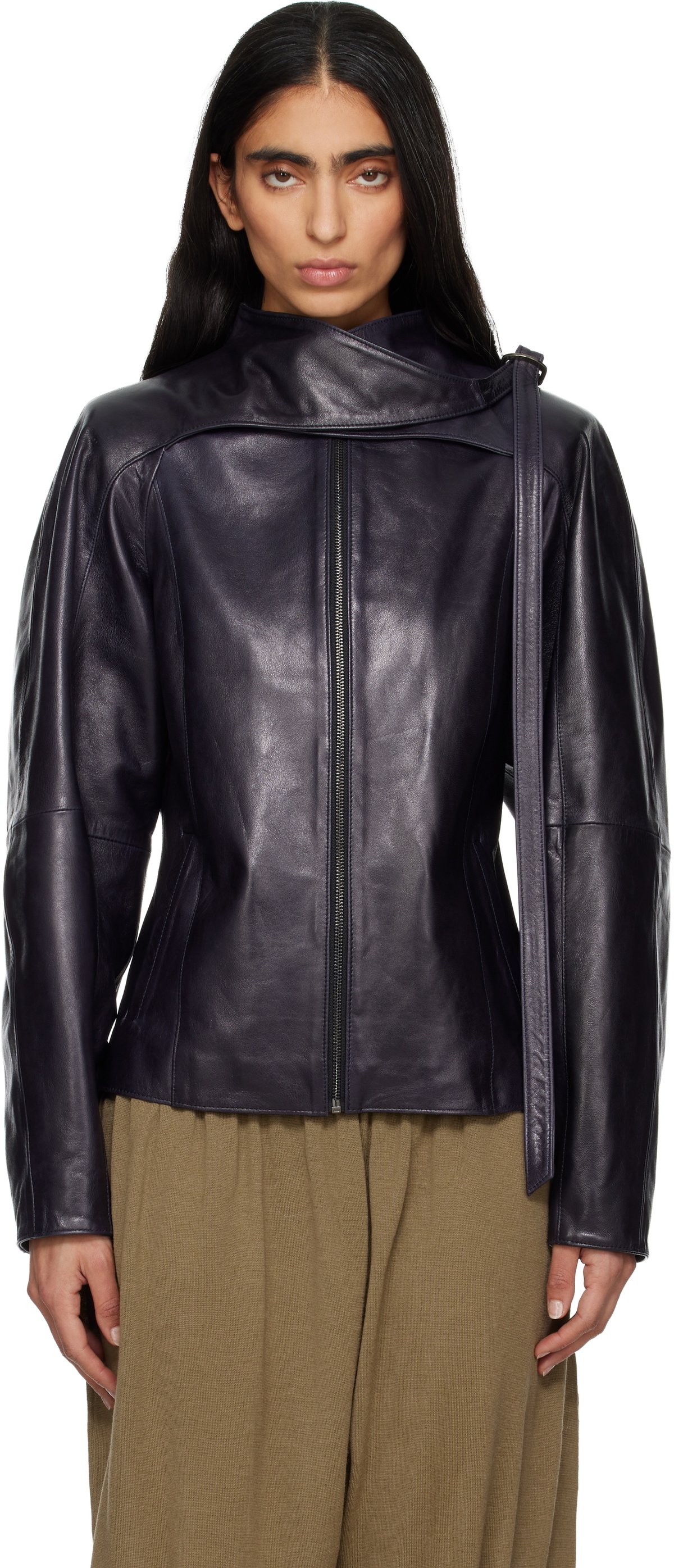 Paloma Wool Purple Plomy Leather Jacket