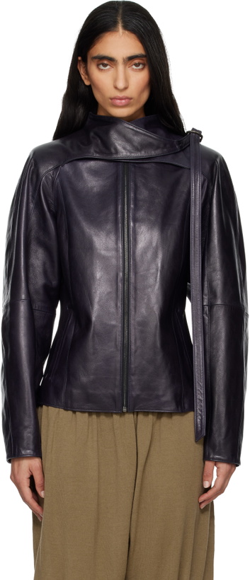 Photo: Paloma Wool Purple Plomy Leather Jacket