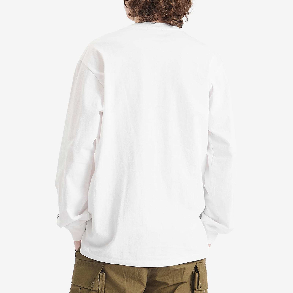 Engineered Garments Men's Printed Cross Long Sleeve T-Shirt in White