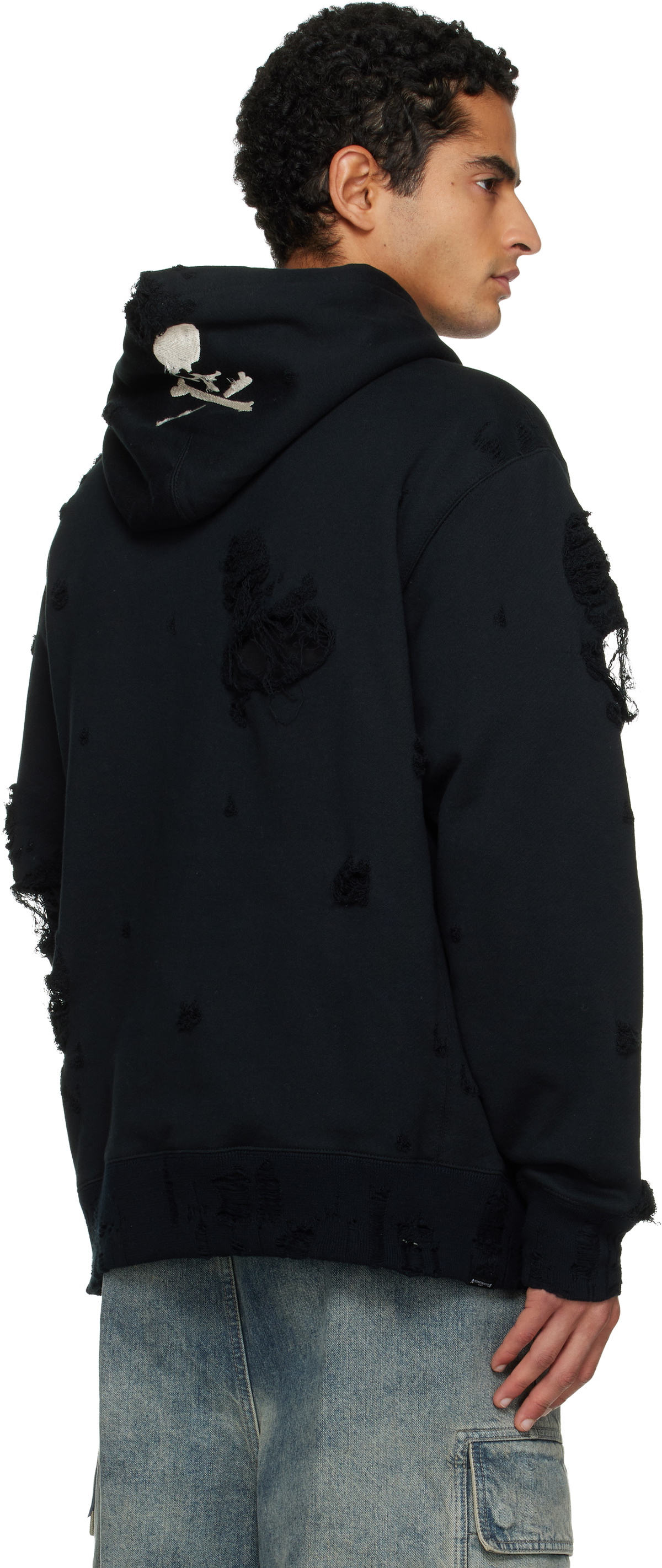 MASTERMIND WORLD Black Distressed Hoodie