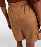 Max Mara Medeola pleated cotton-blend Bermuda shorts