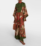 La DoubleJ Magnifico printed silk twill maxi dress