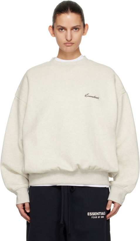 Photo: Fear of God ESSENTIALS Off-White Classic Crewneck Sweatshirt