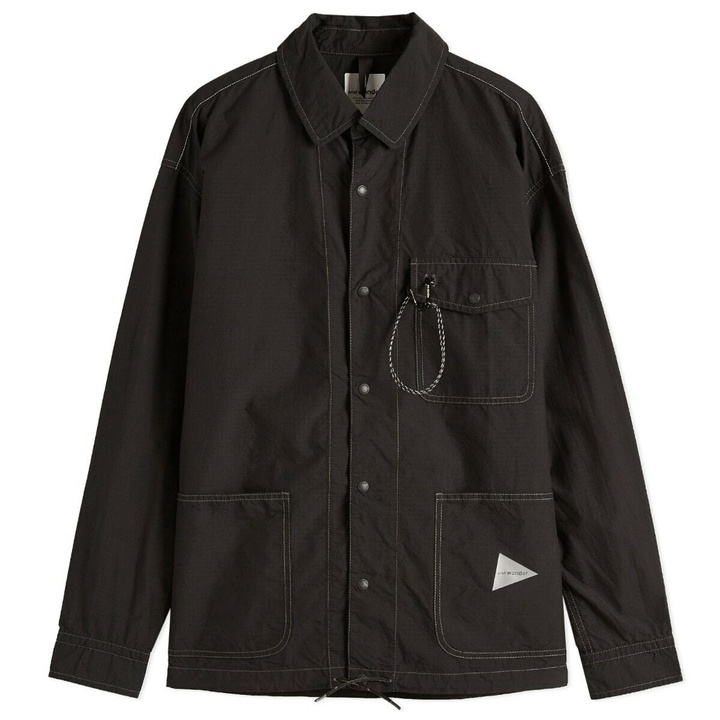 Photo: and wander Men's Cordura Cotton Ripstop Shirt Jacket in Black
