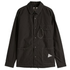 and wander Men's Cordura Cotton Ripstop Shirt Jacket in Black
