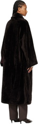 Róhe Brown Shearling Shawl Collar Coat