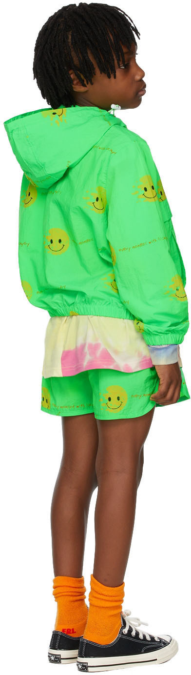 Luckytry Kids Green Smile Anorak Jacket Set