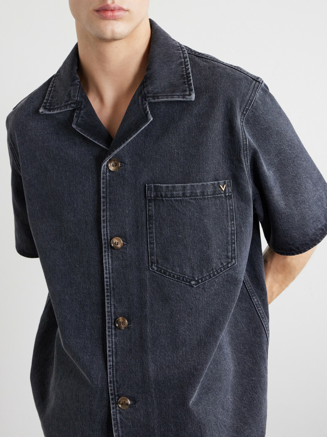 Valentino Garavani - VGold Denim Shirt - Gray