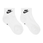 Nike Three-Pack White Essential Everyday Ankle Socks