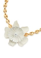 Chloe Bloom Flower Brass Choker - White - One Size
