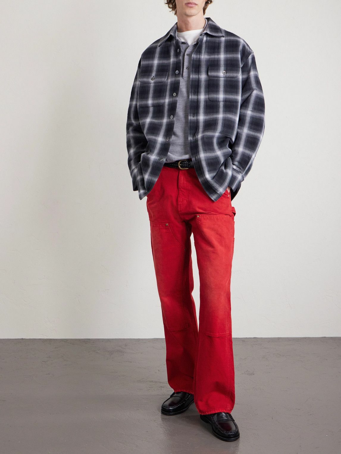 Cherry Los Angeles - Wide-Leg Cotton-Canvas Trousers - Red