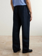 Saman Amel - Straight-Leg Linen Trousers - Blue