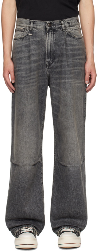 Photo: R13 SSENSE Exclusive Gray Wayne Articulated Knee Jeans
