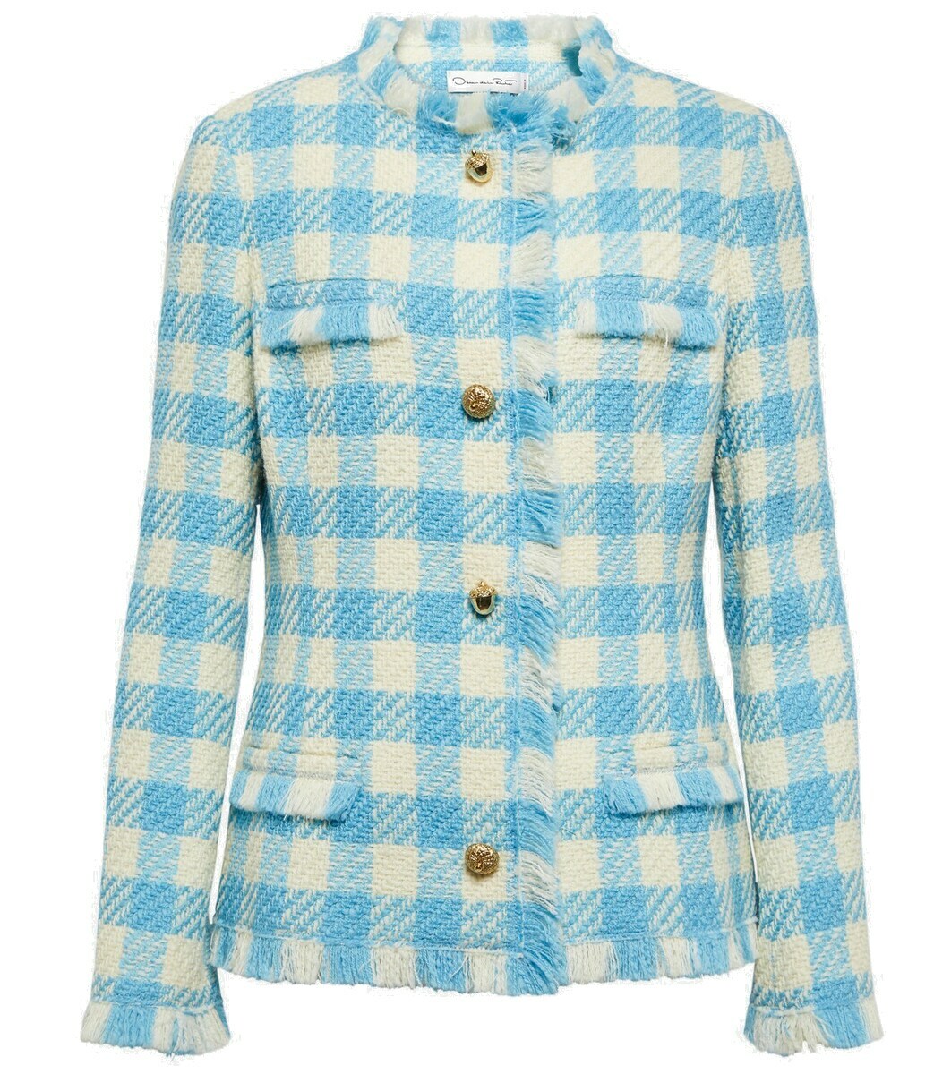 【OSCAR DE LA RENTA】チェック cotton-blend tweed ジャケット Oscar de la Renta Cotton-blend tweed jacket Oscar de la Renta