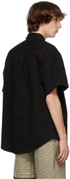 Schnayderman's Black Denim Oversized Short Sleeve Shirt