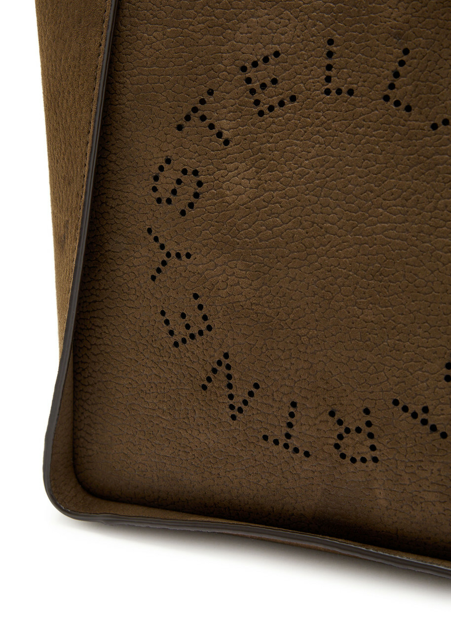 Stella Mccartney Logo Square Grained Faux Leather Cross-body bag - Moca - One Size