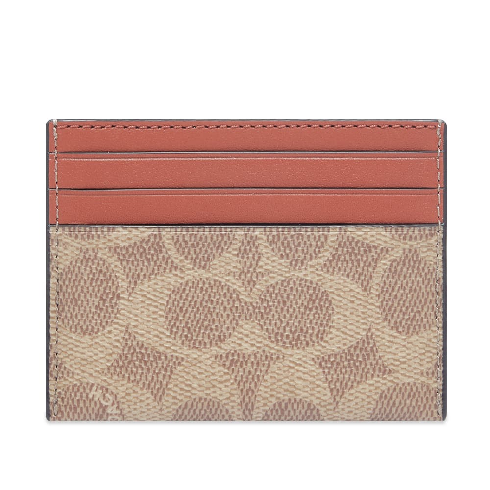 Coach Men's Signature Card Holder in Tan/Rust 