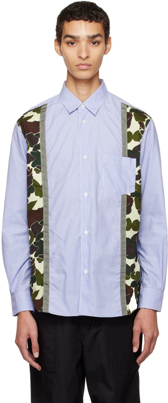 Photo: Comme des Garçons Homme Blue Check & Camo Shirt