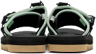 Suicoke Black & Green DAO-2ab2 Sandals